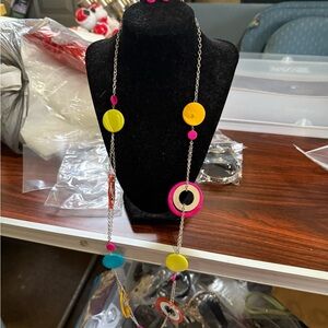 Paparazzi Pink and Yellow Geometric Necklace